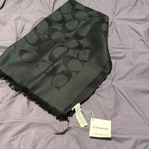Coach Black Signature Pattern Scarf